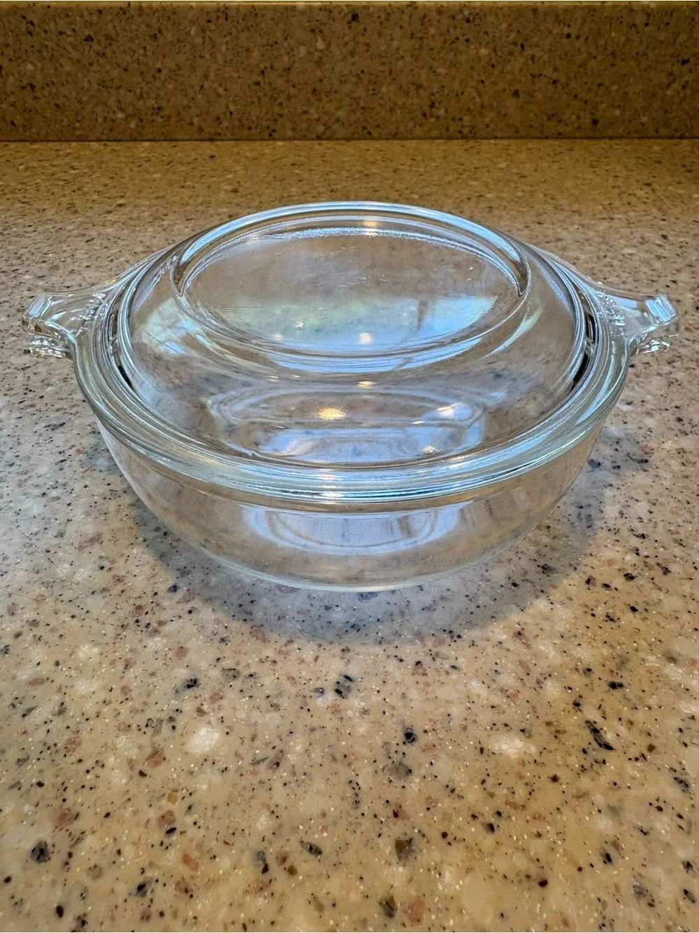Pyrex Clear Glass Casserole with Handles and Original Lid, #019, 20 Ounces